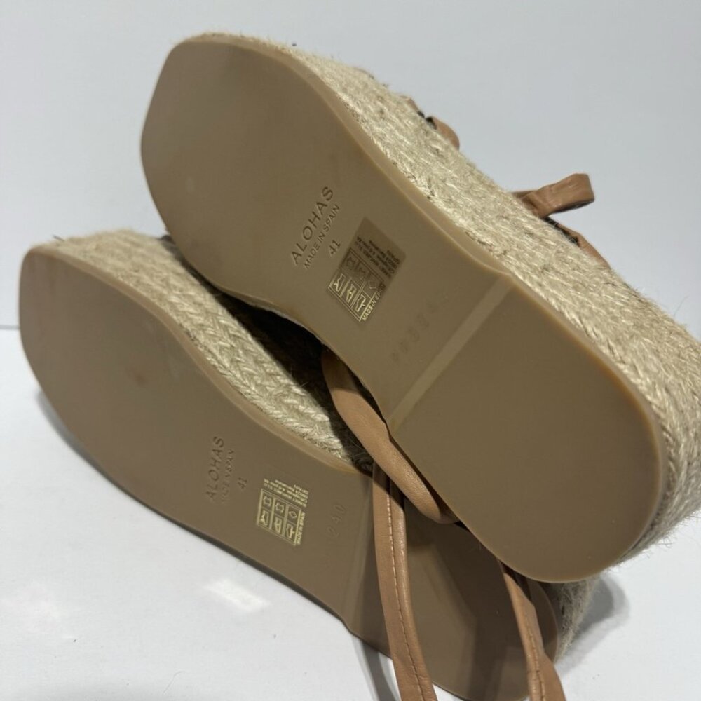 ALOHAS Womens Leather Crossed Platform Espadrille Sandals Size EU41 M US10 - Picture 5 of 6